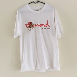 Diamond Supply Co. Rose Snake Script White T-Shirt